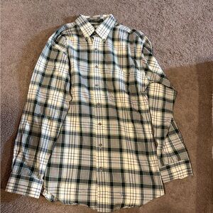 Orvis Green and Cream Plaid Button-Down Shirt